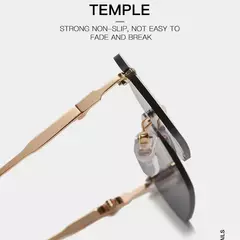 Óculos de sol retângulo lente transparente, óculos fashion sem aro para mulheres design de marca - GT SHOP