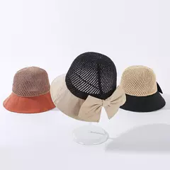 Cokk chapéus femininos de verão, chapéu de malha respirável e dobrável com arco para proteção do sol, protetor contra o sol para praia coreana, novo chapéu de viagem na internet