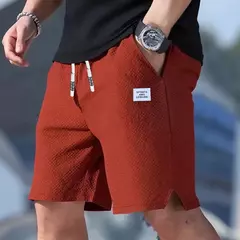 Imagem do Shorts masculinos, calças casuais masculinas, shorts de praia masculinos, shorts esportivos masculinos, novo tecido texturizado elegante, calças respiráveis, adequados para uso casual diário e esportes