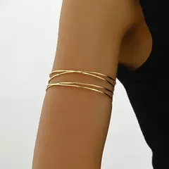 Pulseiras de braço a céu aberto multicamadas – joias de pulseira ajustável de aço inoxidável para mulheres, acessórios de presente hipoalergênicos
