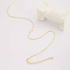 Colar de cruz para mulheres 14k banhado a ouro pequena cruz pingente gargantilha simples na moda charme corrente colar jóias presente religioso