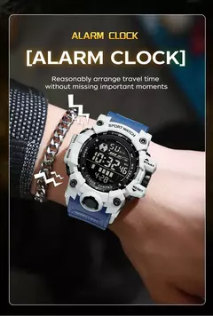 Imagem do SANDA Homens Esportes Ao Ar Livre Relógio À Prova D 'Água LED Analógico Digital Show Multifunções Grande Mostrador Relógio de Pulso Eletrônico G estilo Masculino Cloc