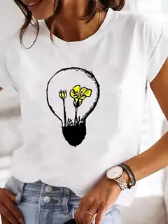 Roupas femininas verão t gráfico camiseta casual impressão moda flor aquarela roupas de manga curta - comprar online