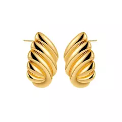 Moda de aço inoxidável multicamadas círculo torção nó brincos para mulheres textura cor misturada banhado a ouro brinco de declaração bijoux - comprar online