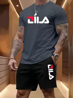 Terno esportivo de praia de verão masculino casual ao ar livre basquete esportes confortável conjunto de duas peças com moda solta camiseta e shorts - comprar online