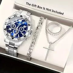 Imagem do Moda masculina relógios de negócios luxo grande mostrador relógios de quartzo para homem conjunto relogio masculino reloj hombre (sem caixa) oba?? ??? ???