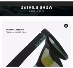 Vaghozz marca clássico óculos de sol dos homens uv400 pesca óculos de sol feminino quadrado ao ar livre masculino esporte óculos condução tons na internet