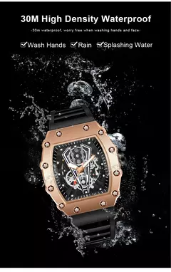 Imagem do Wwoor relógio de luxo para homens grande mostrador multifuncional esportes à prova dwaterproof água luminosa esportes relógio casual masculino relógios quartzo