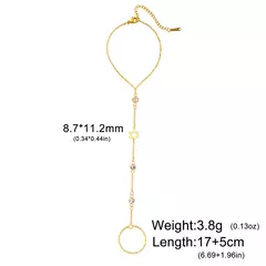 Imagem do Skyrim estrela de david chai claro zircão dedo pulseira feminina aço inoxidável cor ouro pulseiras amuleto jóias judaicas presente