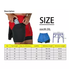 Calções esportivos dois em um masculinos respirável casual de secagem rápida shorts de camada dupla verão correndo calças esportivas M-3XL - comprar online
