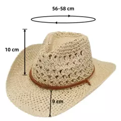 Chapéu de sol de cowboy ocidental vintage, chapéu de palha para homens e mulheres, viagem ao ar livre, estilo étnico, presente, proteção uv, chapéu de praia - loja online