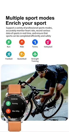 Impermeável relógio inteligente para homens, Bluetooth chamada, saúde do laser, pressão arterial, fitness esportes relógios, caixa, ECG, PPG - comprar online