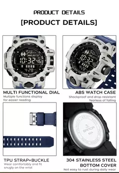 SANDA Homens Esportes Ao Ar Livre Relógio À Prova D 'Água LED Analógico Digital Show Multifunções Grande Mostrador Relógio de Pulso Eletrônico G estilo Masculino Cloc na internet