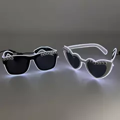 Led apenas casado óculos de casamento noiva para ser surpresa presente casal óculos lembranças brilhantes coração óculos de sol casados - GT SHOP