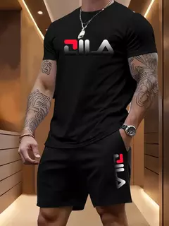 Terno esportivo de praia de verão masculino casual ao ar livre basquete esportes confortável conjunto de duas peças com moda solta camiseta e shorts - GT SHOP