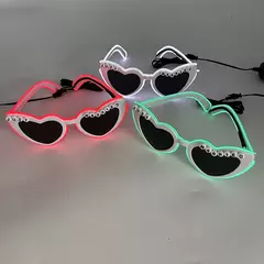 Led apenas casado óculos de casamento noiva para ser surpresa presente casal óculos lembranças brilhantes coração óculos de sol casados - GT SHOP