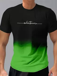 Imagem do Manga curta masculina verão ao ar livre respirável em torno do pescoço camiseta manga curta clássico padrão de listra tamanho grande solto curto masculino