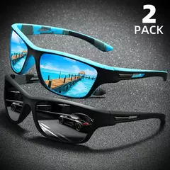 Imagem do Óculos de sol envoltórios polarizados, 2 peças, para homens e mulheres, pesca, proteção uv, perfeito para esportes ao ar livre, viagens, direção