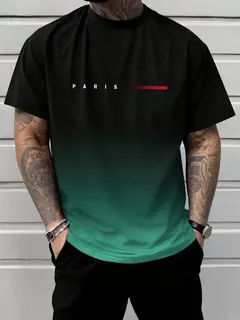 Manga curta masculina verão ao ar livre respirável em torno do pescoço camiseta manga curta clássico padrão de listra tamanho grande solto curto masculino - GT SHOP