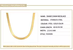 Skyrim Colar de corrente de cobra de aço inoxidável para mulheres, homens, cor de ouro, cor de espinha de peixe, correntes de pescoço 2023 Tendência de jóias para presente quente - comprar online