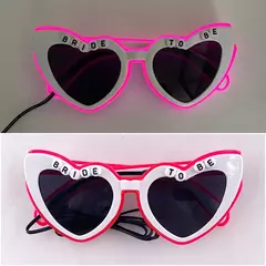 Led apenas casado óculos de casamento noiva para ser surpresa presente casal óculos lembranças brilhantes coração óculos de sol casados - comprar online