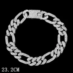 Hip Hop Iced Out Prong Cadeia Link Cubano Tornozeleira para Mulheres, Ouro, Cor Prata, Losango, Tornozeleiras, Pulseira, Jóias da Moda - GT SHOP