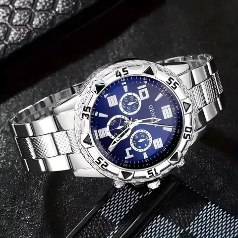Moda masculina relógios de negócios luxo grande mostrador relógios de quartzo para homem conjunto relogio masculino reloj hombre (sem caixa) oba?? ??? ???