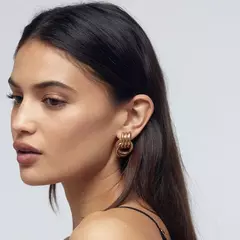Moda de aço inoxidável multicamadas círculo torção nó brincos para mulheres textura cor misturada banhado a ouro brinco de declaração bijoux - comprar online