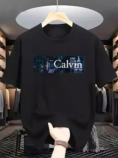 Imagem do Camiseta masculina de manga curta de algodão – tecido macio e respirável, camisa casual com gola redonda vermelha brilhante, confortável para todas as estações