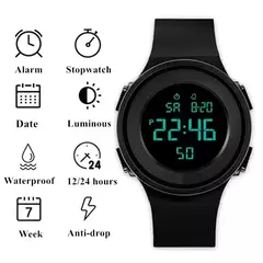 Relógio esportivo masculino multifuncional casual esportivo à prova d'água luminoso LED digital relógio infantil mostrador grande relógios eletrônicos para estudantes - loja online