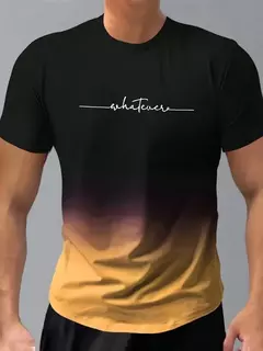 Manga curta masculina verão ao ar livre respirável em torno do pescoço camiseta manga curta clássico padrão de listra tamanho grande solto curto masculino - GT SHOP