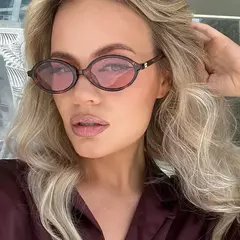 Novos óculos de sol ovais para mulheres marca de moda preto pequeno quadro óculos de sol feminino retro lentes claras senhora na moda uv400 - comprar online