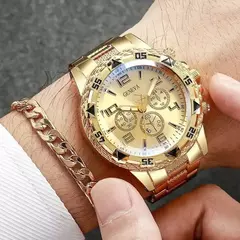 Imagem do Moda masculina relógios de negócios luxo grande mostrador relógios de quartzo para homem conjunto relogio masculino reloj hombre (sem caixa) oba?? ??? ???