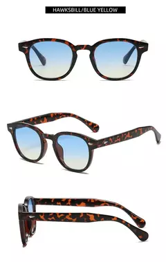 Jnpcxi qualidade novo retro redondo óculos de sol feminino moda rebites decoração tons uv400 masculino punk leopardo óculos de sol