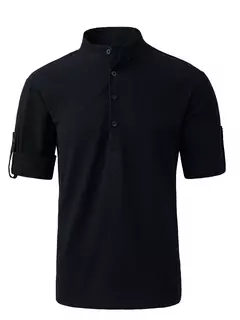 Camisas casuais, camisas masculinas de algodão soltas, camisetas elegantes de manga comprida com gola alta e cor sólida, tops finos e bonitos - comprar online