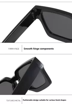 2 pçs nova armação quadrada óculos de sol mulher grande quadro design óculos de sol feminino lente preta estilo simples uv400 oculos na internet