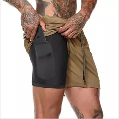 2020 verão correndo shorts dos homens 2 em 1 esportes jogging shorts de fitness treinamento secagem rápida dos homens ginásio shorts esporte ginásio calças curtas - comprar online