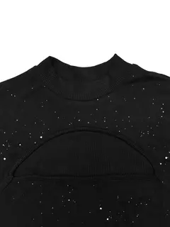 Sexy feminino gola capa mini vestido lantejoulas espumante clube festa noite fora cabido bodycon elegante outono inverno - GT SHOP