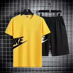 2025 nova tendência da moda masculina verão conjunto de camiseta de manga curta, esportes casuais fitness correndo shorts conjunto, conjunto de duas peças, fashiona - comprar online