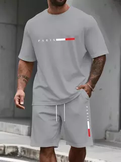 Fato de treino masculino 2 peças ? O-pescoço camisa de manga curta shorts definir terno de corrida masculino plus size t camisas homem roupas verão camiseta
