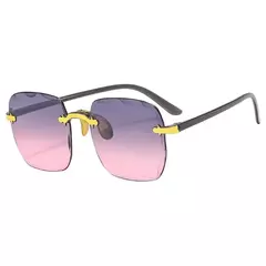 Óculos de sol sem aro quadrado para mulheres e homens, óculos de sol gradiente UV400 Shades, designer de luxo, moda verão - GT SHOP