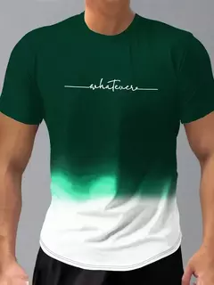 Manga curta masculina verão ao ar livre respirável em torno do pescoço camiseta manga curta clássico padrão de listra tamanho grande solto curto masculino - comprar online