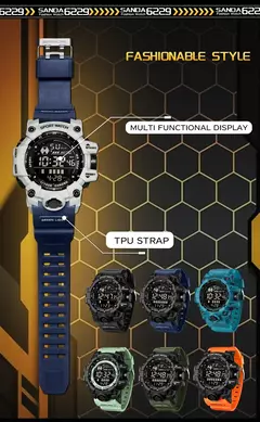 SANDA Homens Esportes Ao Ar Livre Relógio À Prova D 'Água LED Analógico Digital Show Multifunções Grande Mostrador Relógio de Pulso Eletrônico G estilo Masculino Cloc