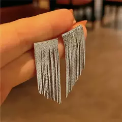 Brinco de declaração de moda longa declaração cor dourada bling borla brincos para mulheres casamento diário pingente jóias presentes - loja online