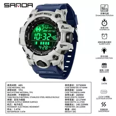 Imagem do SANDA Homens Esportes Ao Ar Livre Relógio À Prova D 'Água LED Analógico Digital Show Multifunções Grande Mostrador Relógio de Pulso Eletrônico G estilo Masculino Cloc