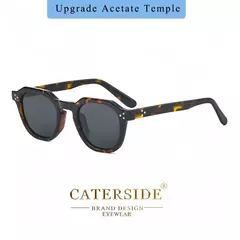Caterside retro polarizado óculos de sol dos homens ultraleve tr90 quadro polígono feminino óculos de sol ao ar livre alta qualidade viagem