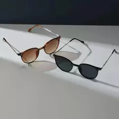 Imagem do Óculos redondos com armação metálica para homens e mulheres, óculos retrô da moda hippie, proteção UV, óculos de verão