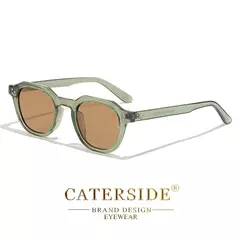 Caterside retro polarizado óculos de sol dos homens ultraleve tr90 quadro polígono feminino óculos de sol ao ar livre alta qualidade viagem