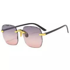 Imagem do Óculos de sol sem aro quadrado para mulheres e homens, óculos de sol gradiente UV400 Shades, designer de luxo, moda verão