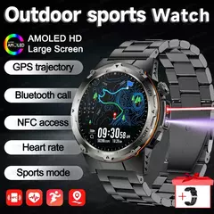 2025 novo popular ao ar livre rastreador gps esportes relógio inteligente masculino 500mah nfc hd chamada ip68 profundidade à prova dip68 água relógio masculino para xiaomi - GT SHOP